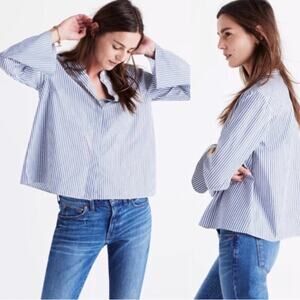 Madewell Stripe Top Blue White
